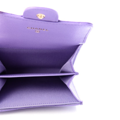 Chanel Caviar Quilted Flap Card Holder Wallet Purple 4 of 8