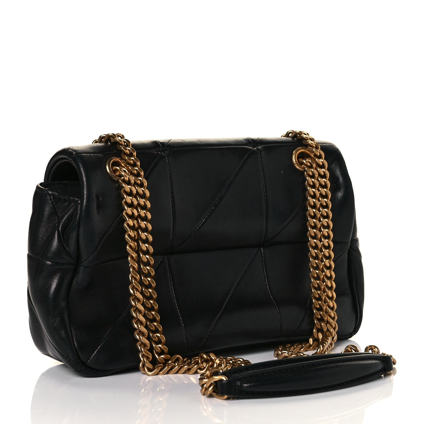 Lambskin Patchwork Monogram Small Jamie Black