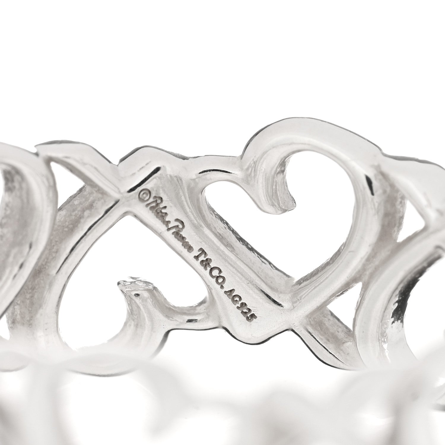 Tiffany Sterling Silver Paloma Picasso Loving Heart Band Ring 54 7 4 of 4