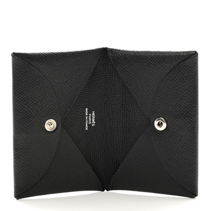 Hermes Epsom Calvi Card Case Black 5 of 6