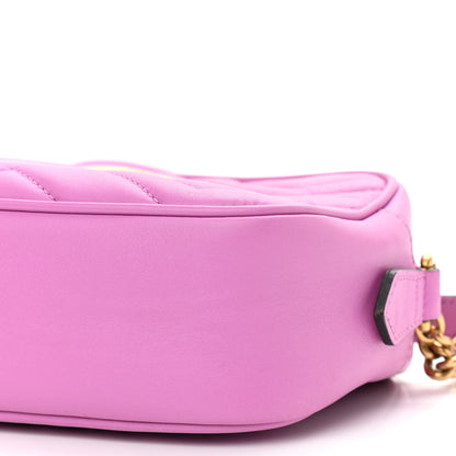 Gucci Calfskin Matelasse Mini GG Marmont Chain Shoulder Bag Candy Mousse 6 of 10