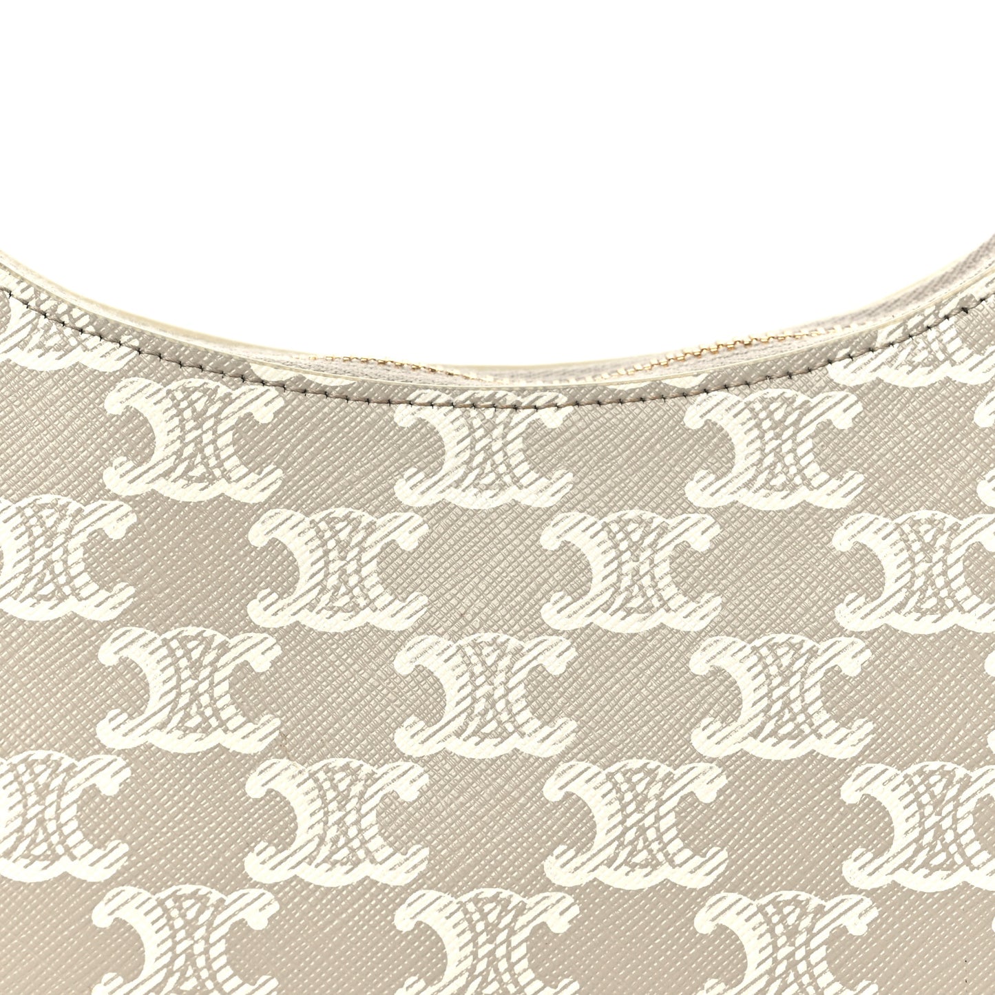 Canvas Calfskin Ava Triomphe Shoulder Bag Grege