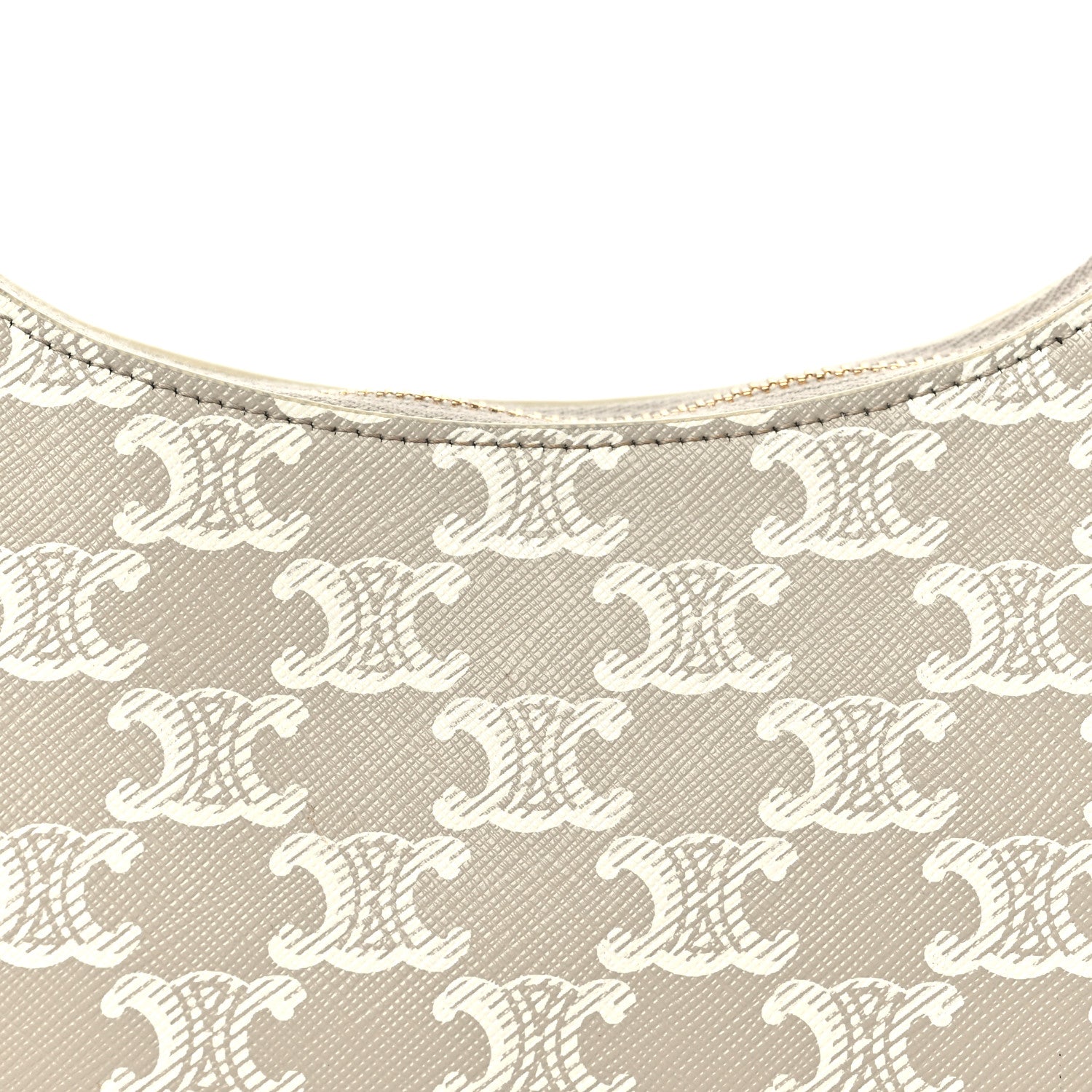Celine Canvas Calfskin Ava Triomphe Shoulder Bag Grege 8 of 10