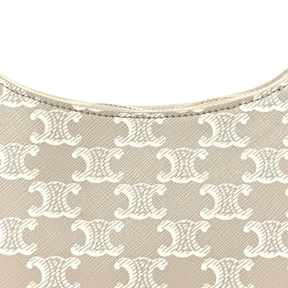Celine Canvas Calfskin Ava Triomphe Shoulder Bag Grege 8 of 10