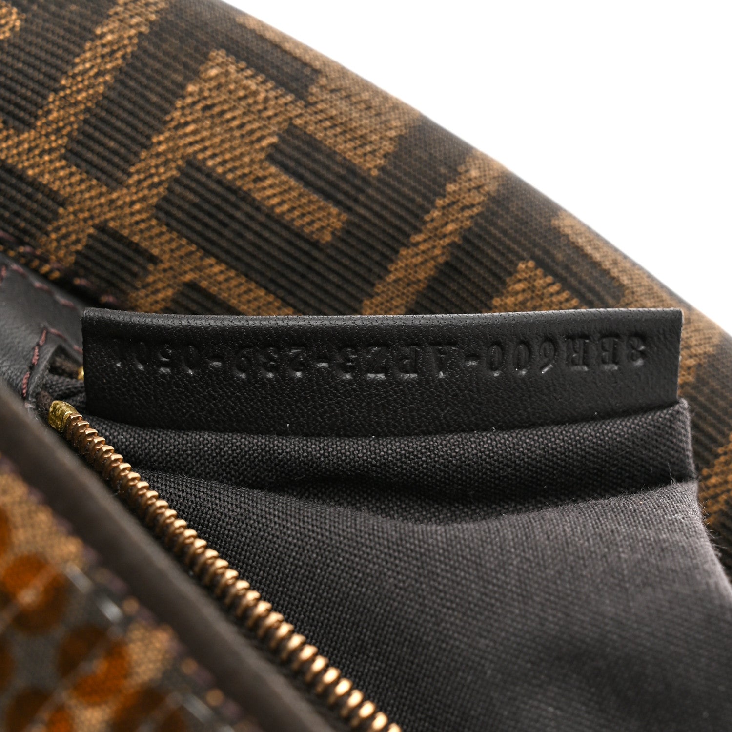 Fendi Fabric Jacquard Paillettes Vitello Seta FF 1974 Baguette Testa di Moro Real Ebano 7 of 11