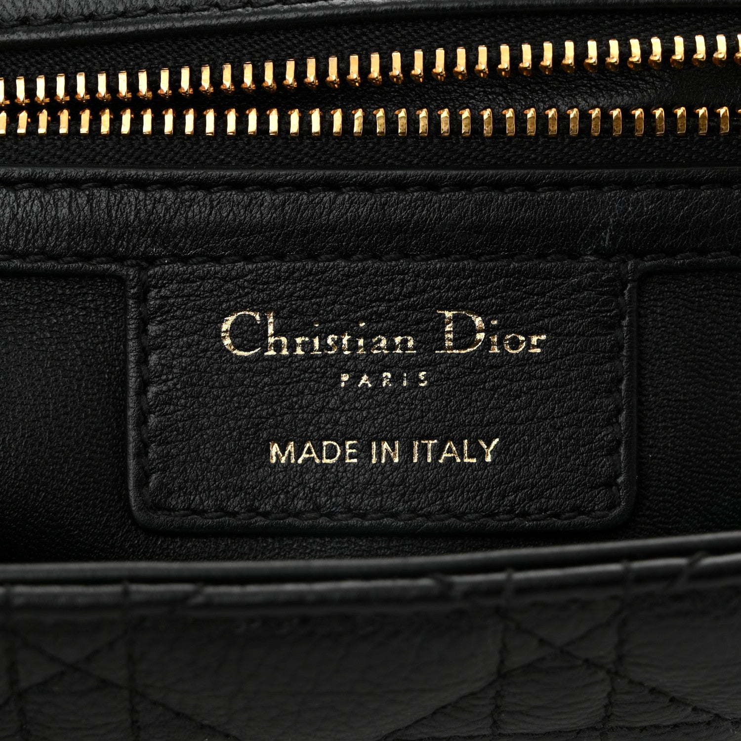 Christian Dior Grained Calfskin Cannage Large Caro Bag Black 6 of 10