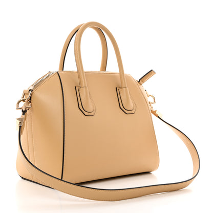 Givenchy Calfskin Embroidered Logo Small Antigona Beige Camel 2 of 11