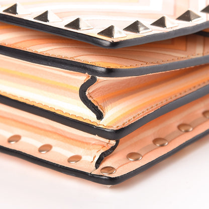 Valentino Garavani Vitello Native Couture 1975 Rockstud Wallet on Chain Mandarin Sorbet 11 of 11