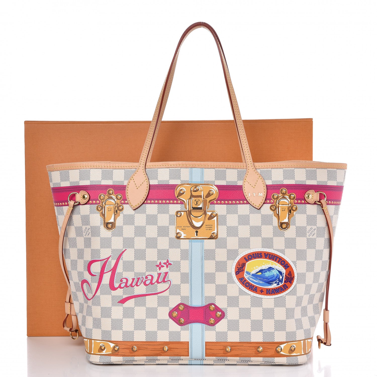 Louis Vuitton Damier Azur Summer Trunks Hawaii Neverfull MM 10 of 10