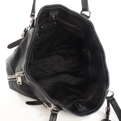 Prada Tessuto Nylon Nappa Shoulder Bag Nero Black 5 of 8