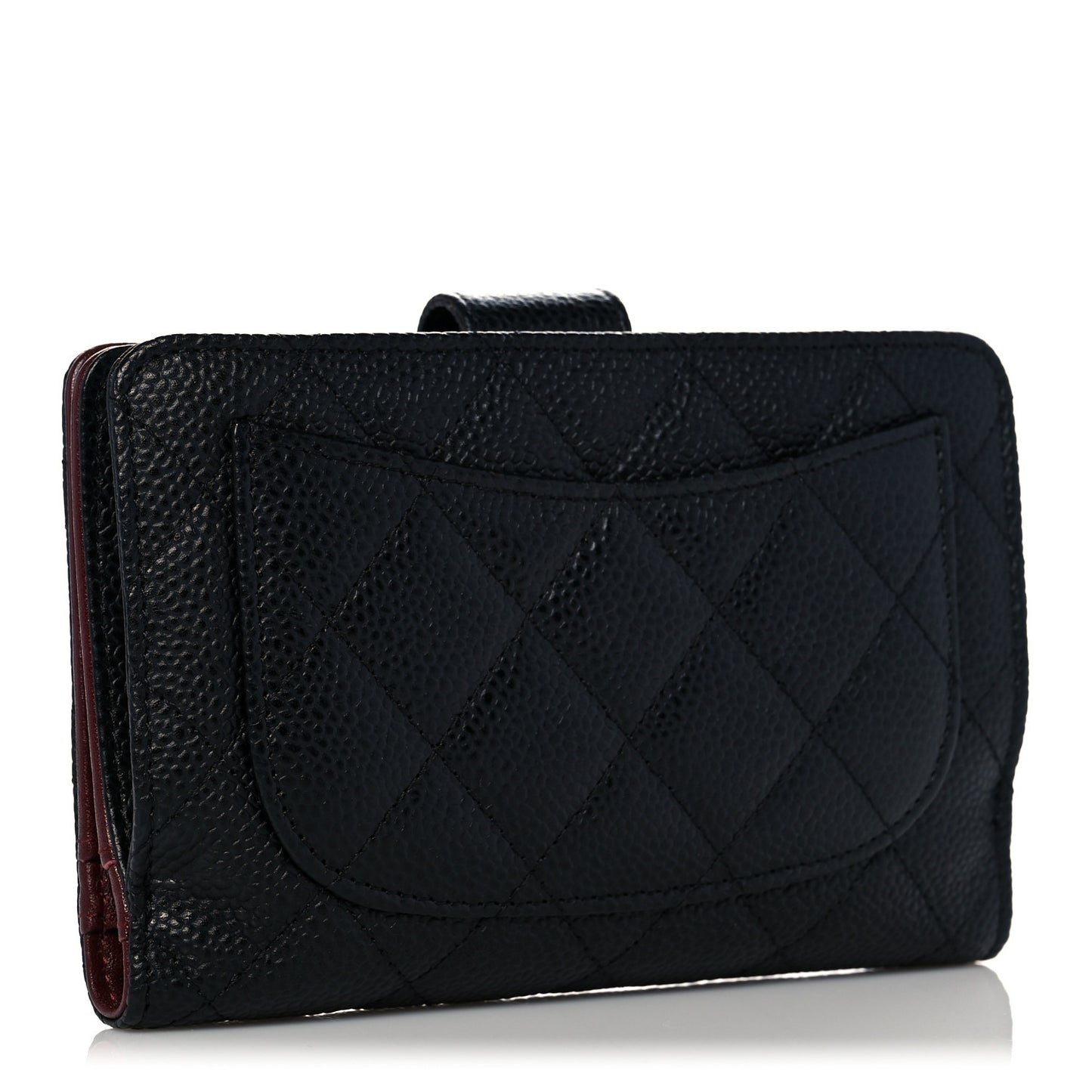 Caviar Quilted CC French Wallet Black