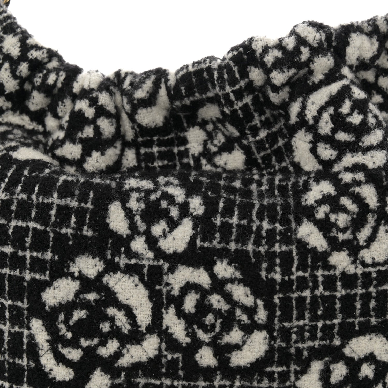 Chanel Cashmere Quilted Camellia Chanel 22 Black White 10 of 12