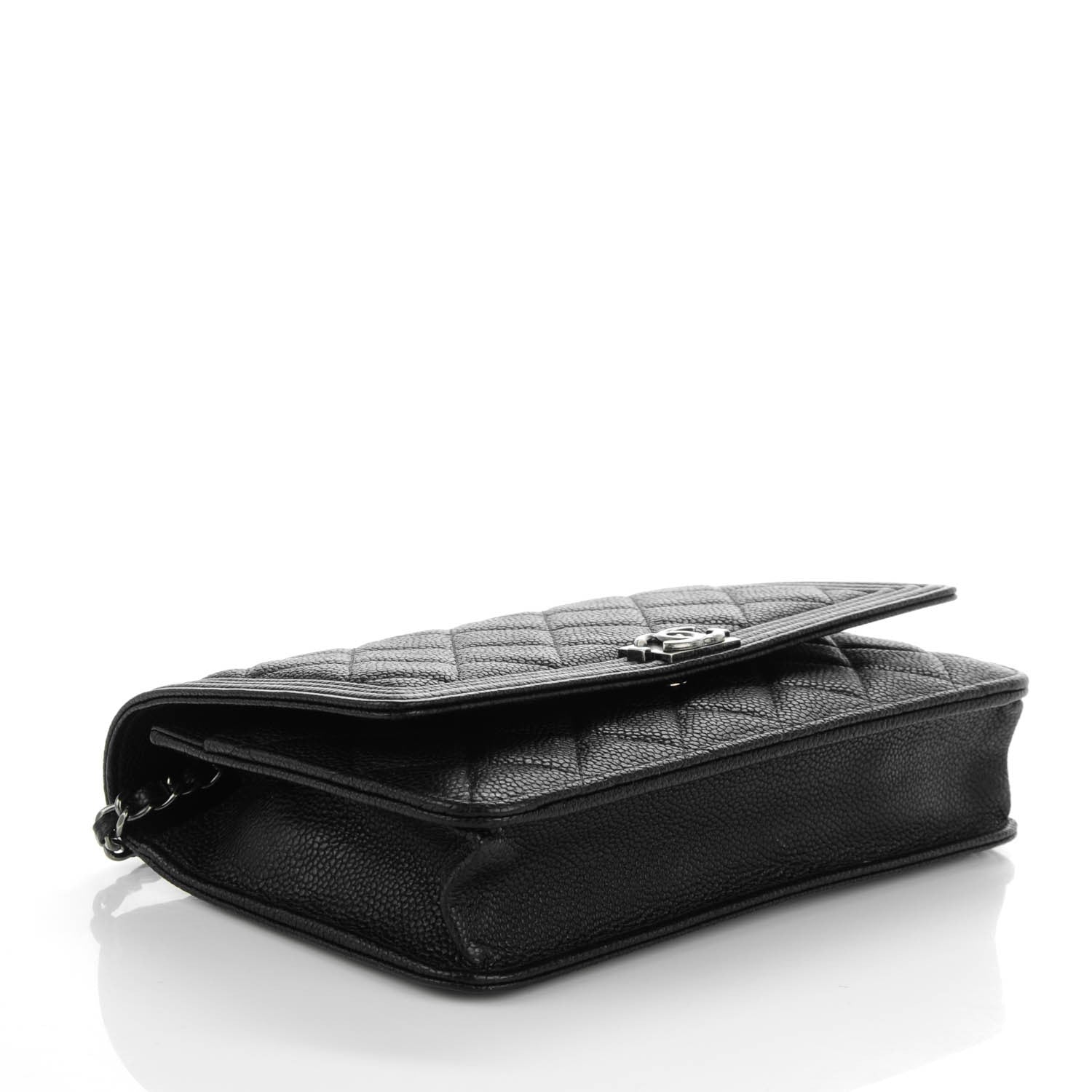 Chanel Caviar Quilted Boy Wallet On Chain WOC Black 4 of 8