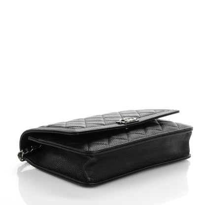 Chanel Caviar Quilted Boy Wallet On Chain WOC Black 4 of 8