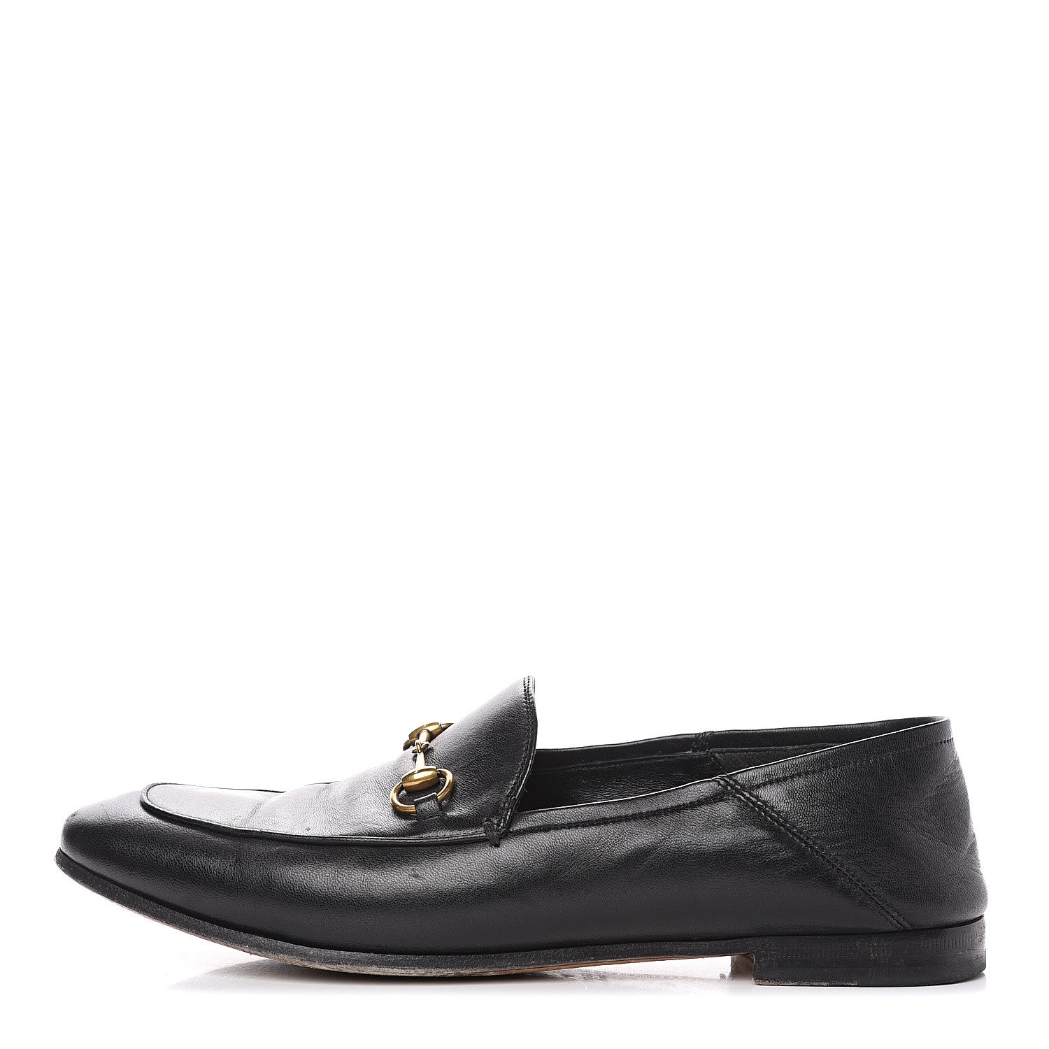 Gucci Lambskin Womens Brixton Horsebit Loafers 40 Black 1 of 13