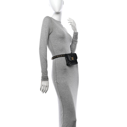 Chanel Calfskin Quilted Flap Waist Belt Bag Black 2 of 12