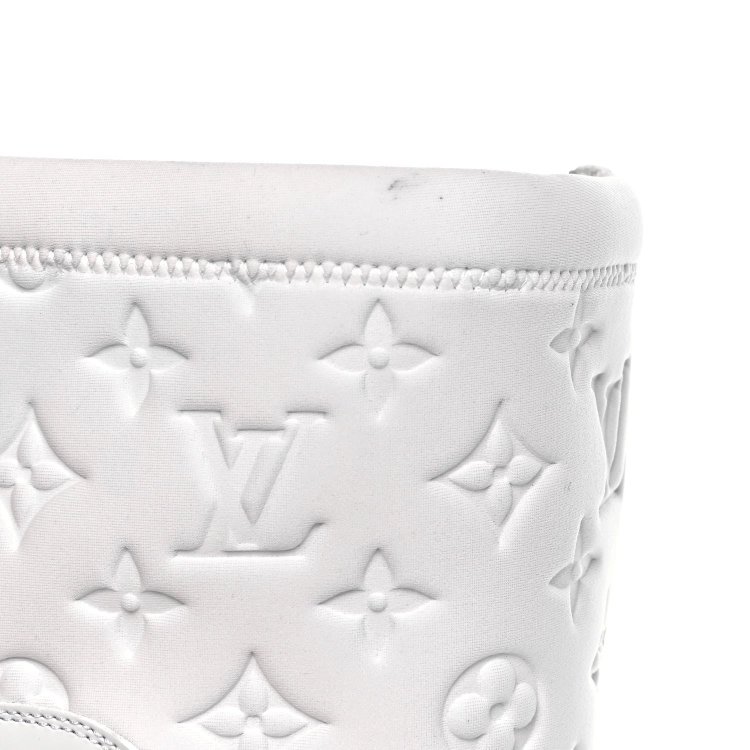 Louis Vuitton Calfskin Monogram Embossed Neoprene Mens Landscape Ankle Boots 7.5 White 12 of 15
