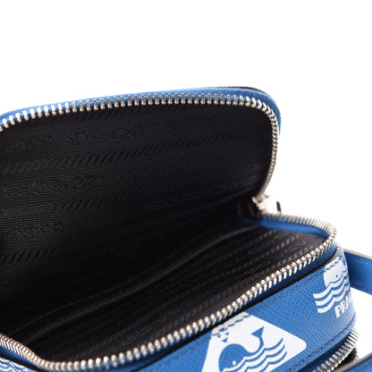 Prada Saffiano Whale Brique Crossbody Messenger Bag Marea 6 of 11