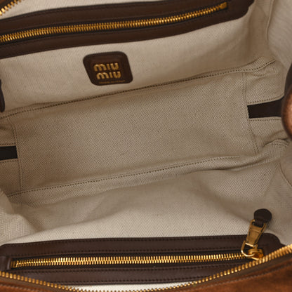 Miu Miu Camoscio Beau Top Handle Bag Cocoa Brown 5 of 10