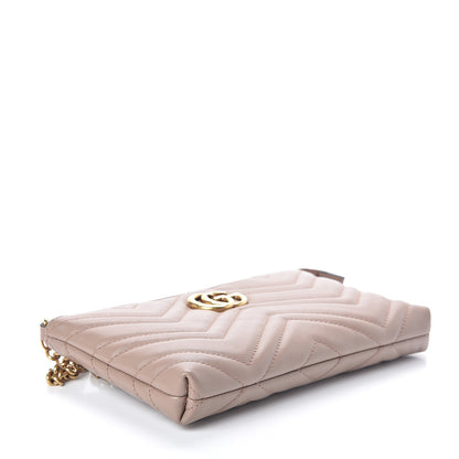 Gucci Calfskin Matelasse Mini GG Marmont Chain Bag Porcelain Rose 3 of 7