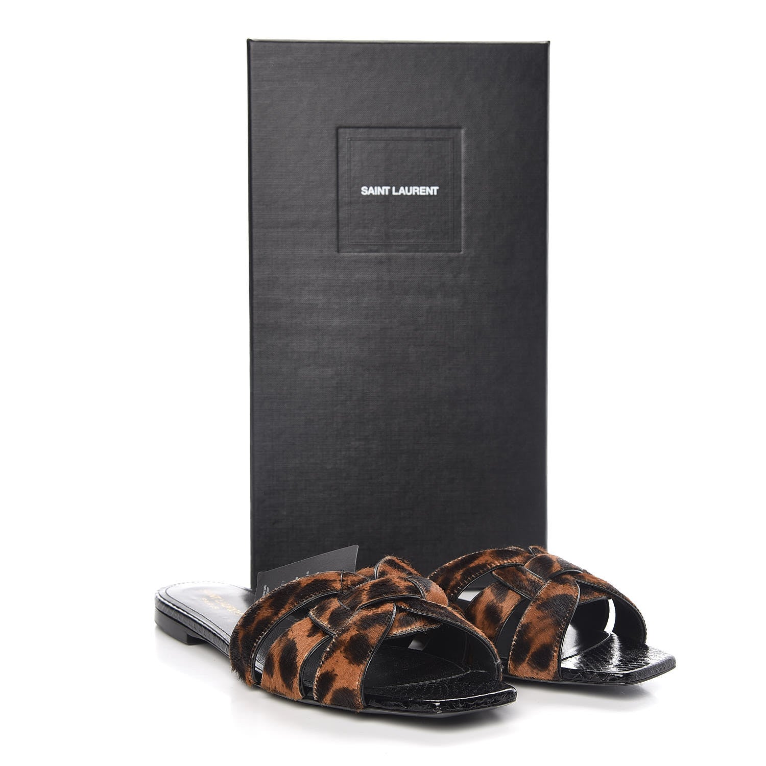Saint Laurent Calfskin Calf Hair Nu Pied 05 Slide Sandals 40.5 Safari 8 of 8