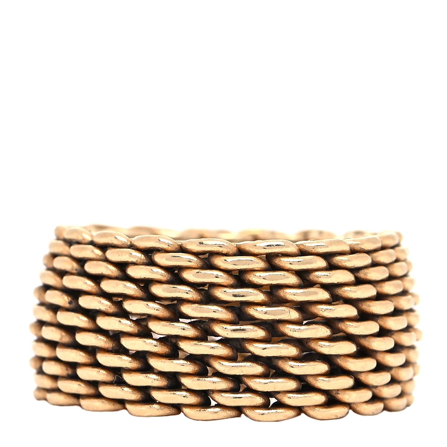 Tiffany 18K Yellow Gold Wide Somerset Mesh Ring 54 7 1 of 4