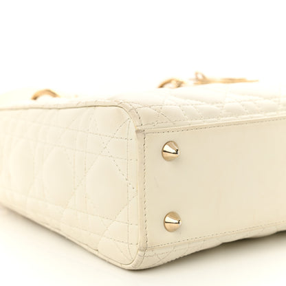 Christian Dior Lambskin Cannage Small My ABCDior Lady Dior White 9 of 17