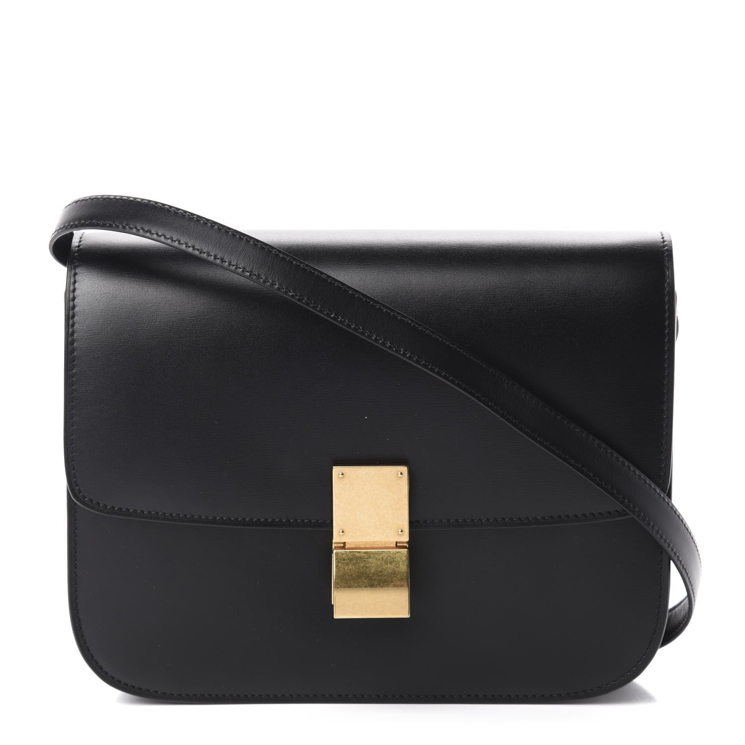 Celine Box Calfskin Medium Classic Box Flap Bag Black 1 of 13