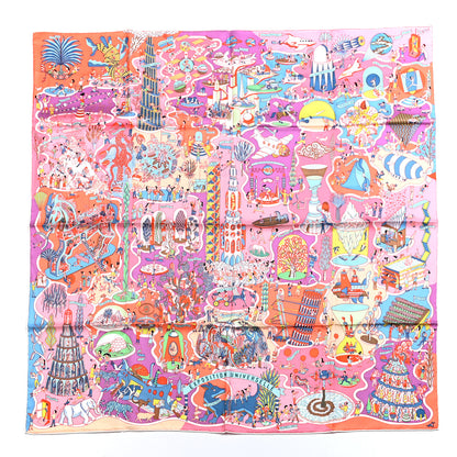 Hermes Silk Exposition Universelle Scarf 90 Rose Mauve Multicolore 1 of 6