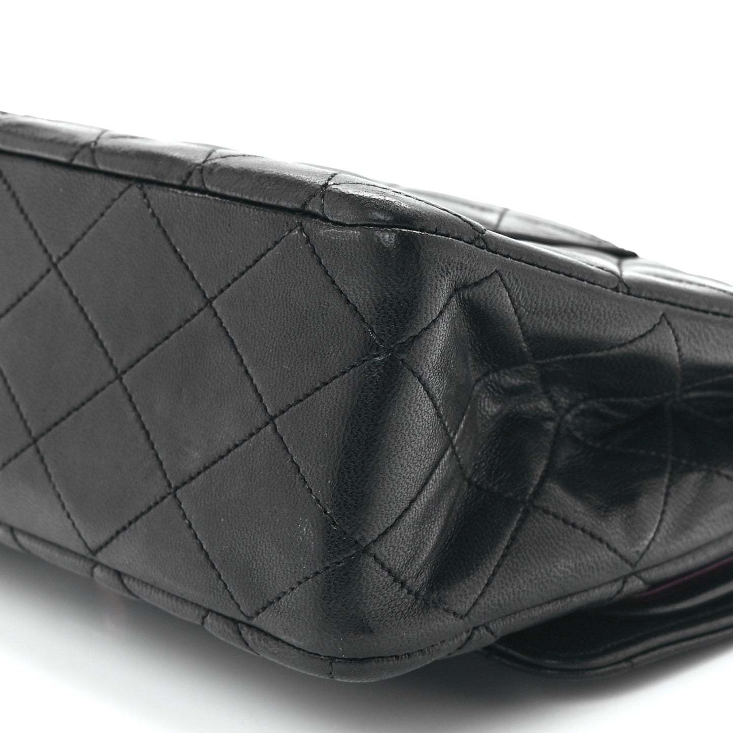 Lambskin Quilted Medium Double Flap Black