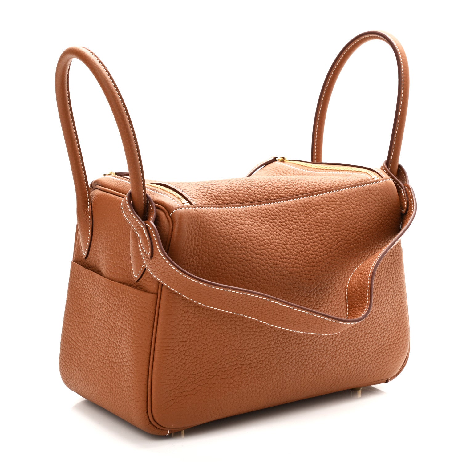 Hermes Taurillon Clemence Lindy 26 Gold 3 of 10