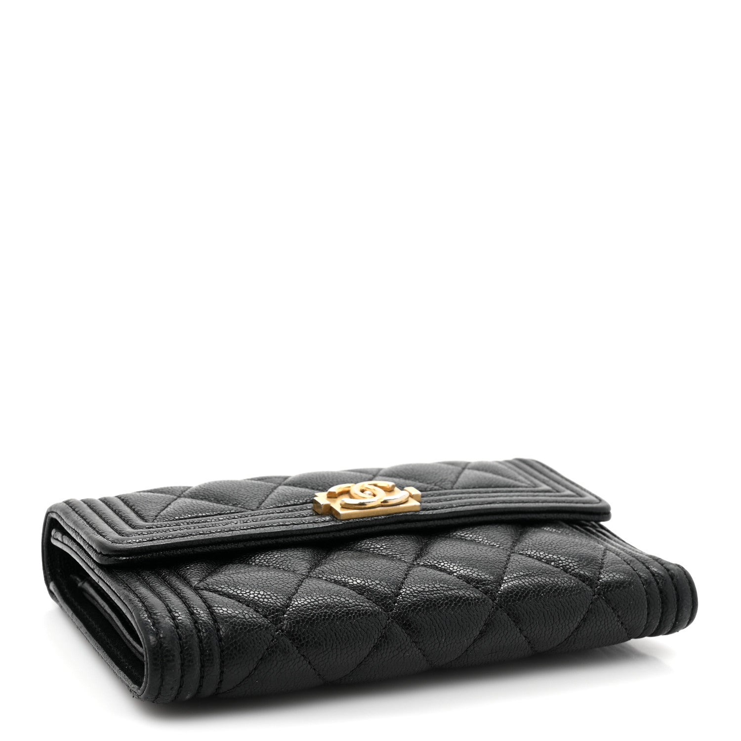 Chanel Caviar Quilted Medium Boy Flap Wallet Black 4 of 12