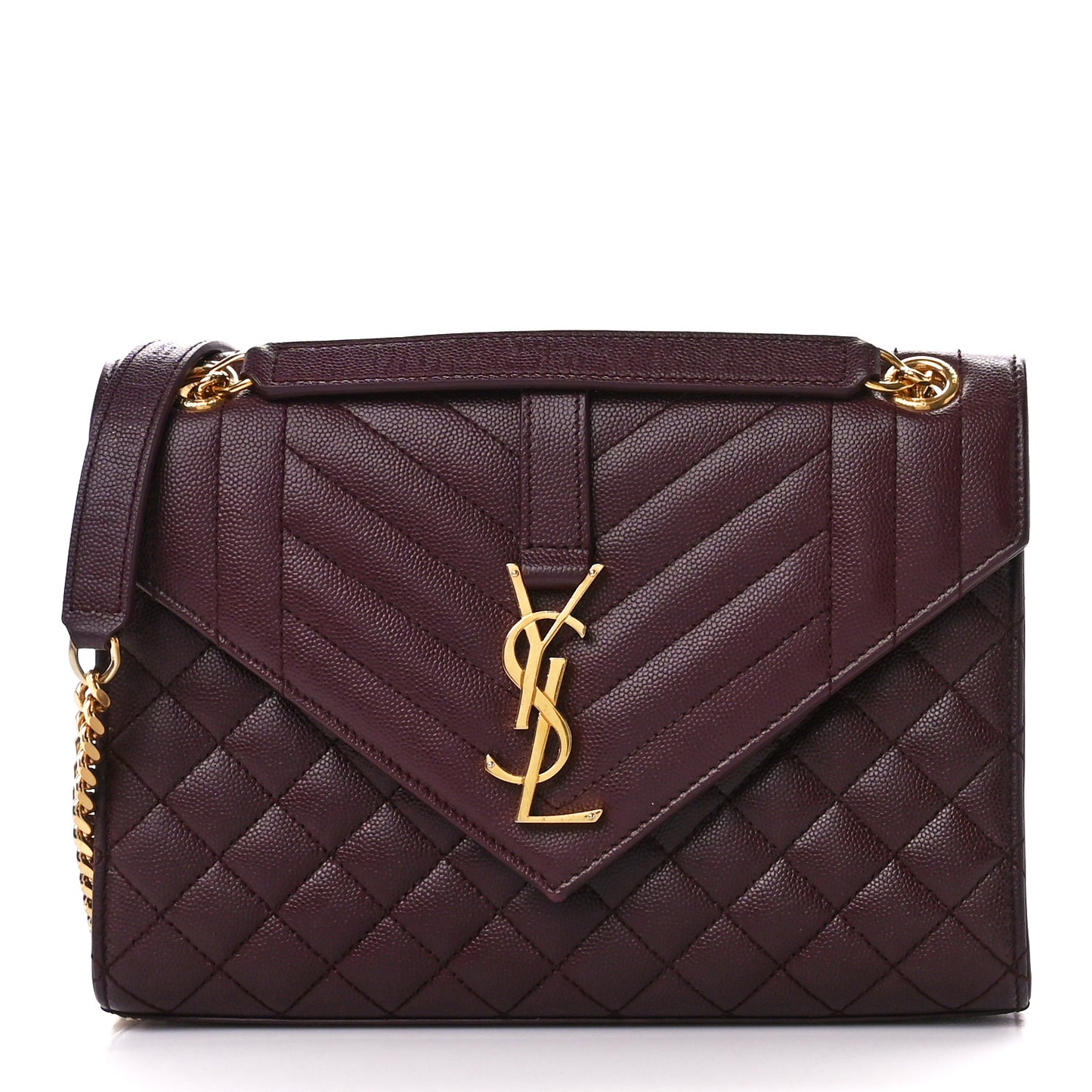 Grain De Poudre Textured Mixed Matelasse Medium Triquilt Monogram Satchel Rouge Legion