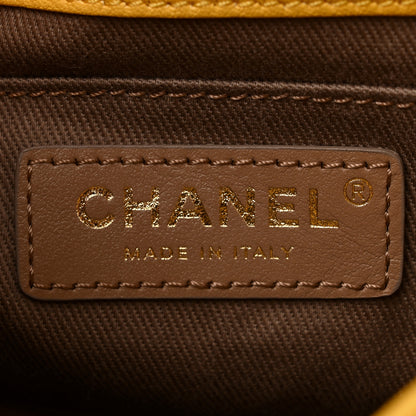Chanel Goatskin Stitched Casual Trip Messenger Flap Yellow 6 of 10