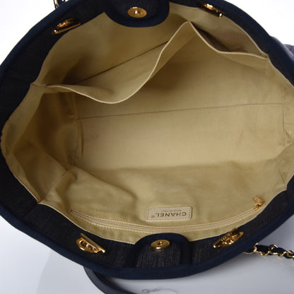Chanel Canvas Small Deauville Tote Dark Blue 5 of 7