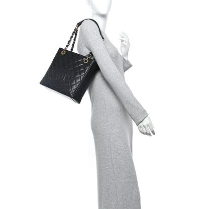 Chanel Caviar Quilted Petit Shopping Tote PST Black 2 of 10