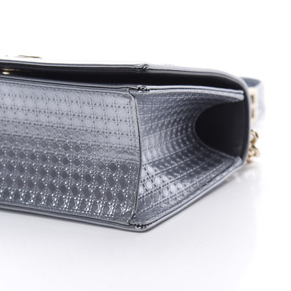 Christian Dior Metallic Patent Micro-Cannage Small Diorama Flap Bag Silver 11 of 13