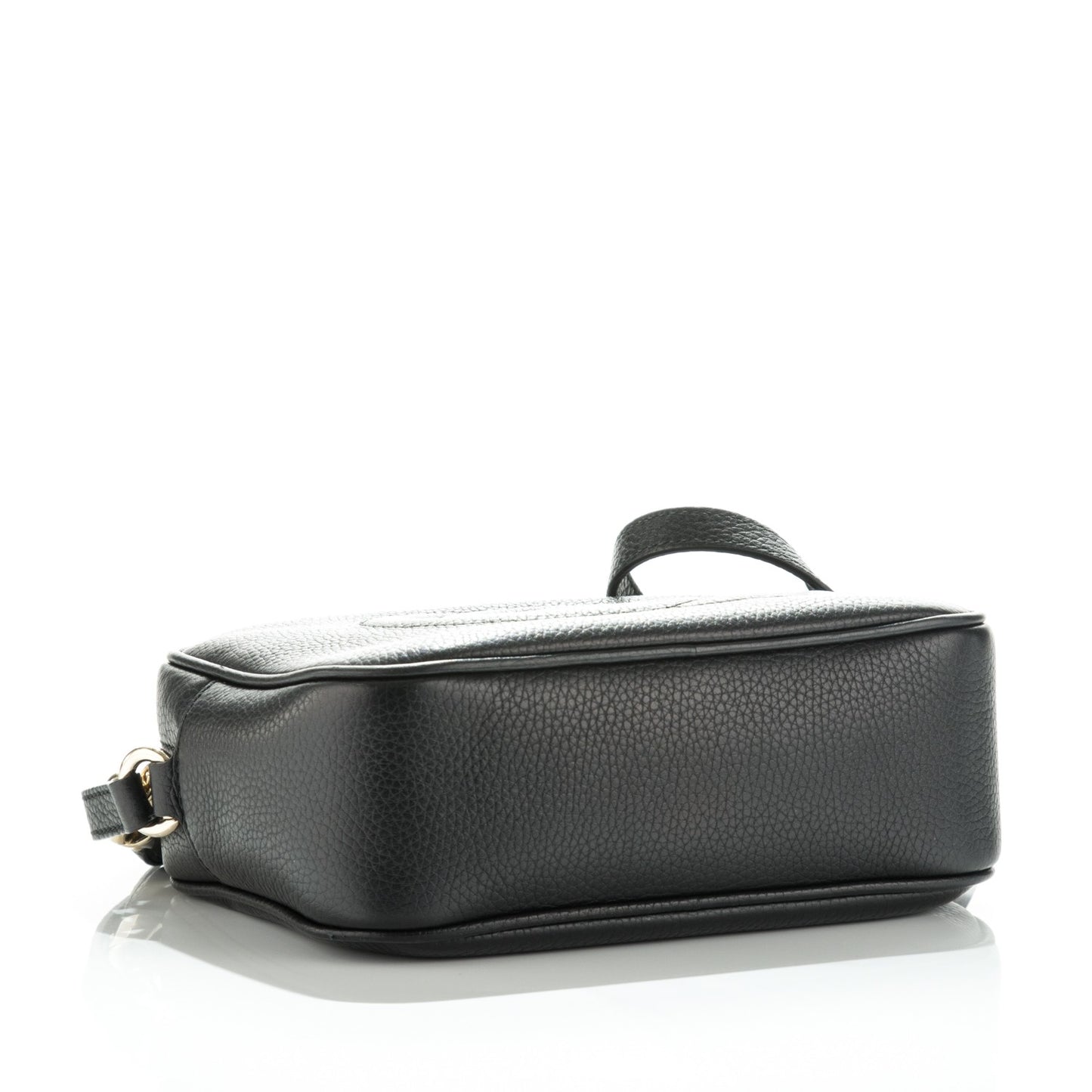 Pebbled Calfskin Small Soho Disco Bag Black