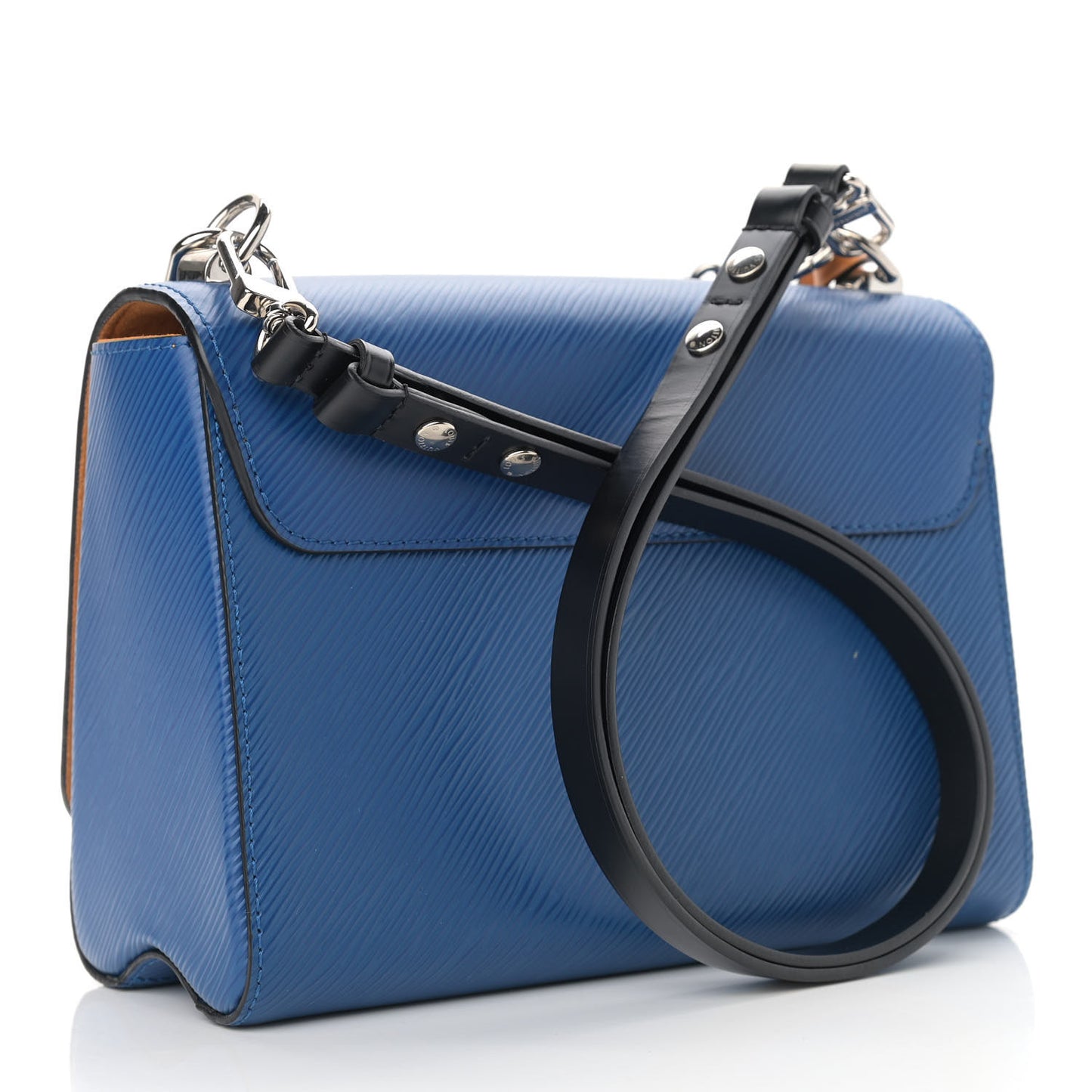 Epi Twist Braided Strap Shoulder Bag MM Bleu Roi