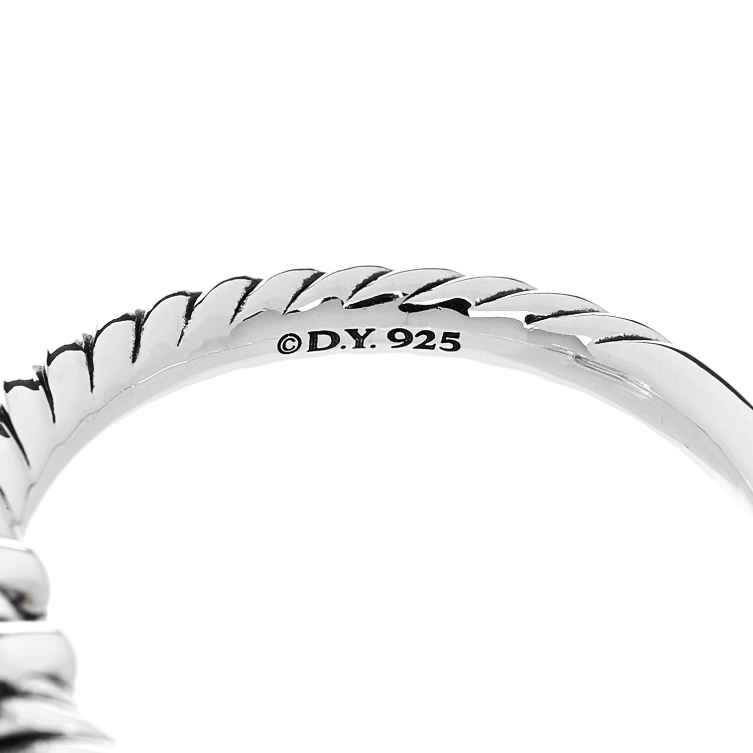 David Yurman Sterling Silver Diamond Blue Topaz 8mm Chatelaine Ring 53 6.25 5 of 5