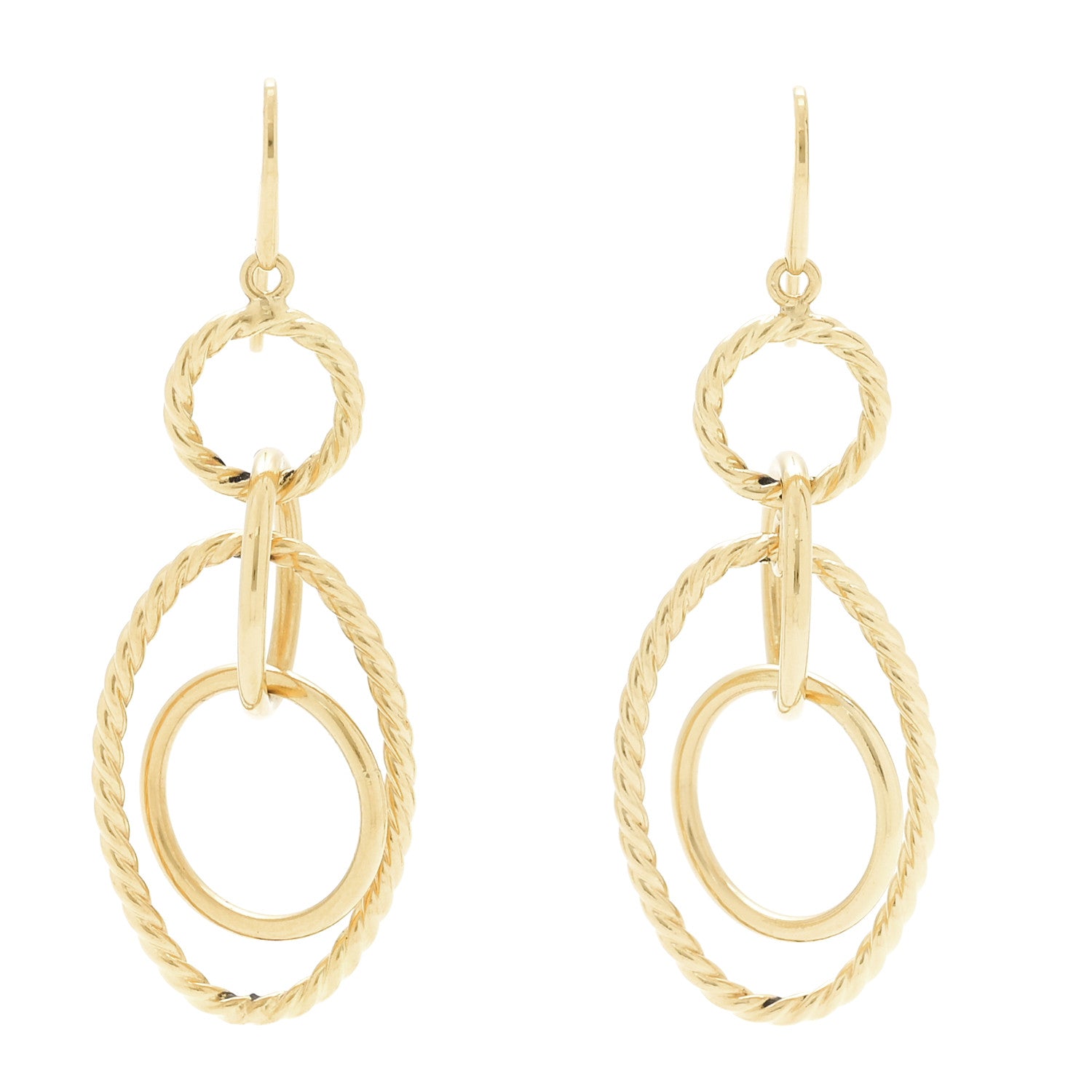 David Yurman 18K Yellow Gold Mobile Oval Drop Earrings 1 of 4