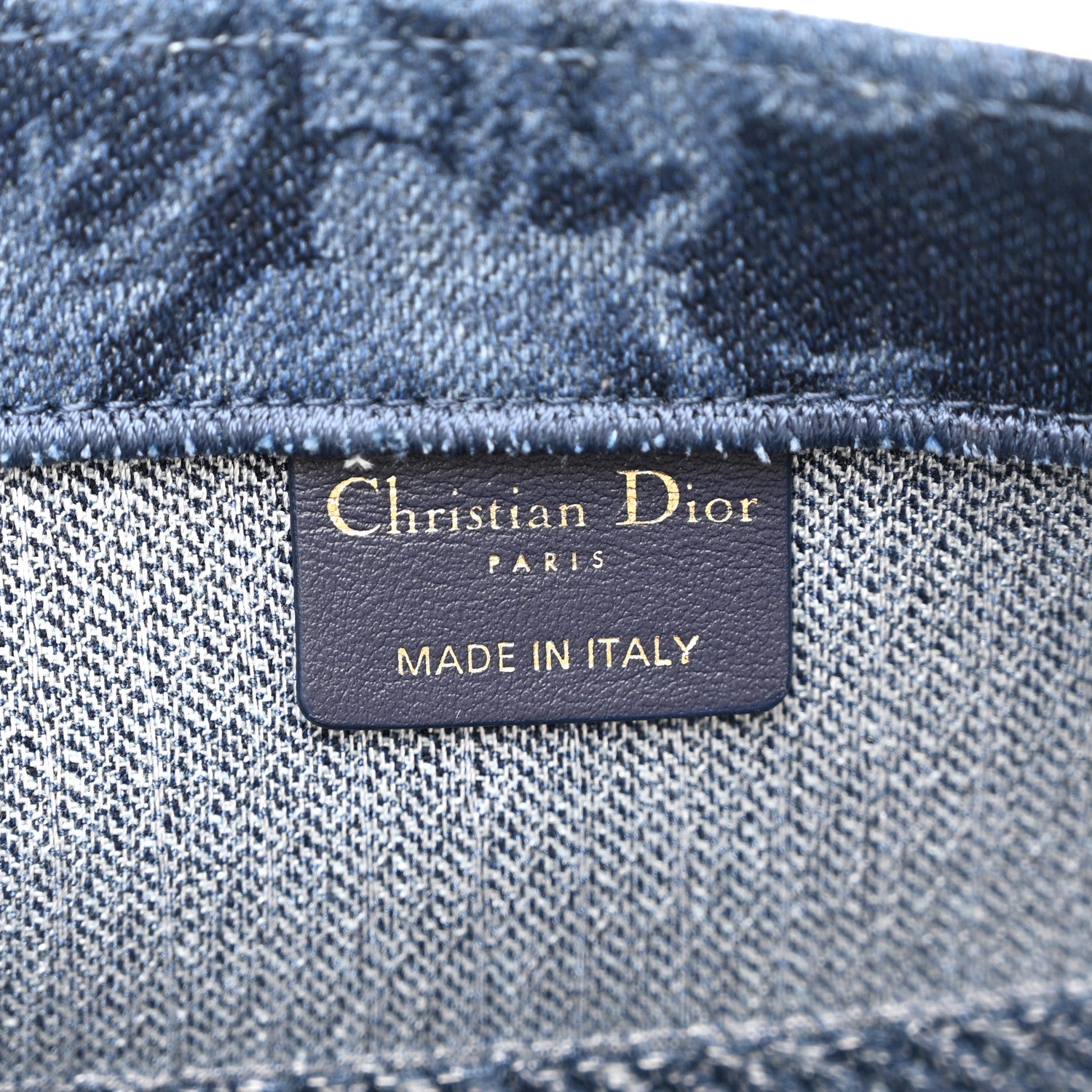 Christian Dior Denim Flowers Embroidered Medium Book Tote Blue 6 of 13
