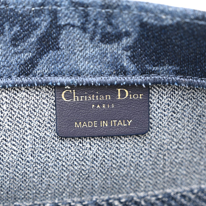 Christian Dior Denim Flowers Embroidered Medium Book Tote Blue 6 of 13