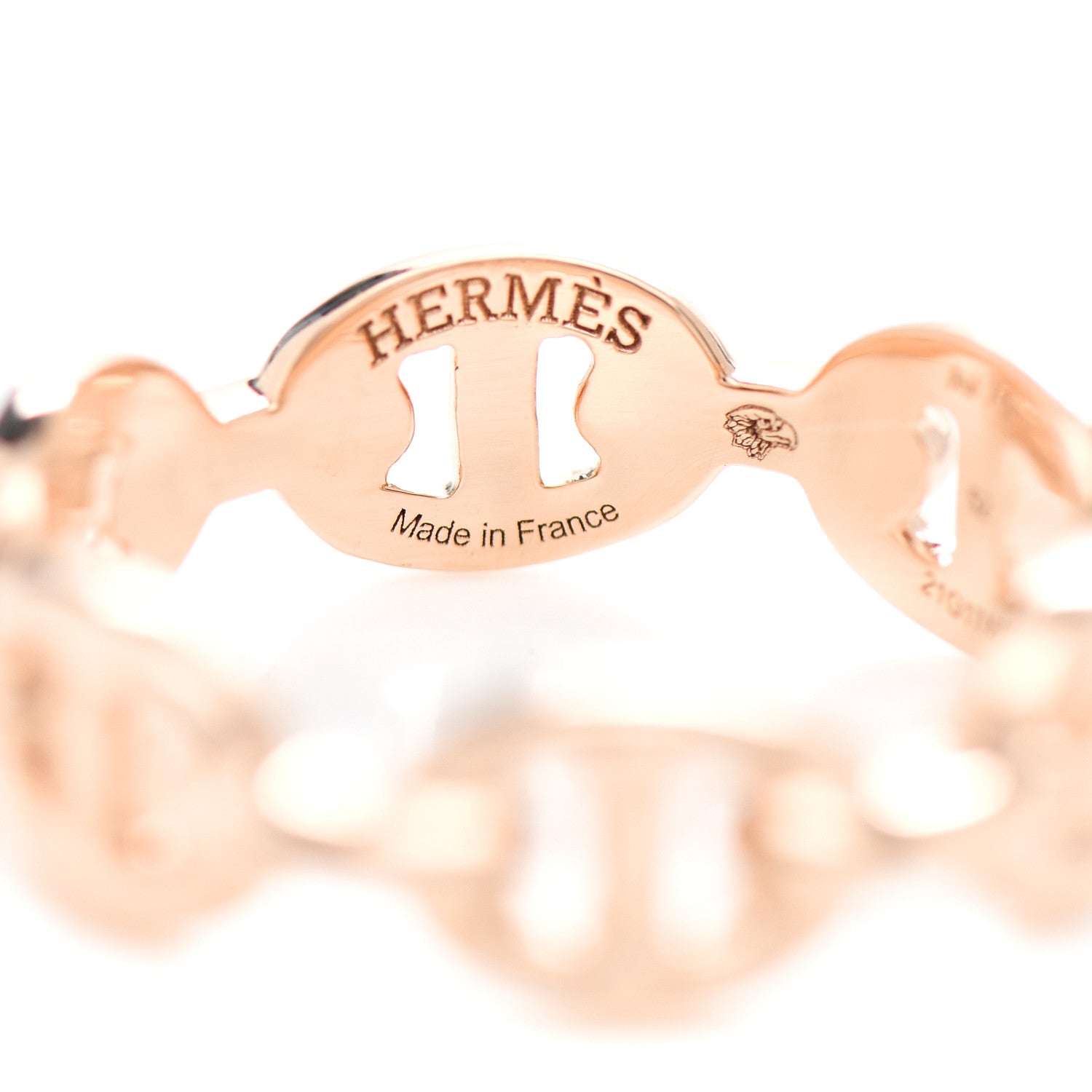 Hermes 18K Rose Gold PM Chaine D'Ancre Enchainee Ring 52 6 4 of 4