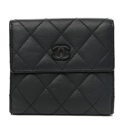 Chanel Lambskin Quilted Compact Flap Wallet Black 1 of 10