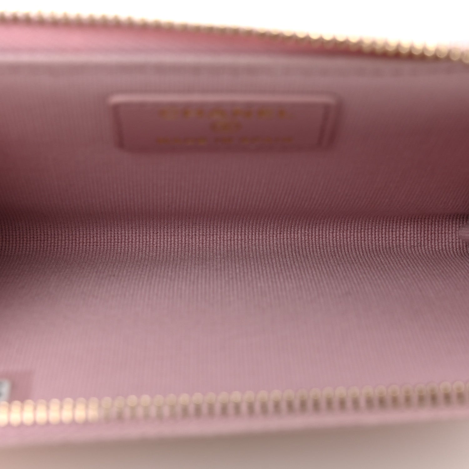 Chanel Lambskin Quilted Pearl Crystal CC Zip Around Card Holder Pink 5 of 10