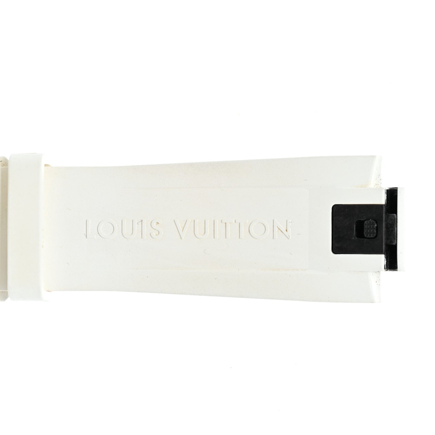 Rubber Monogram Tambour Watch Strap White