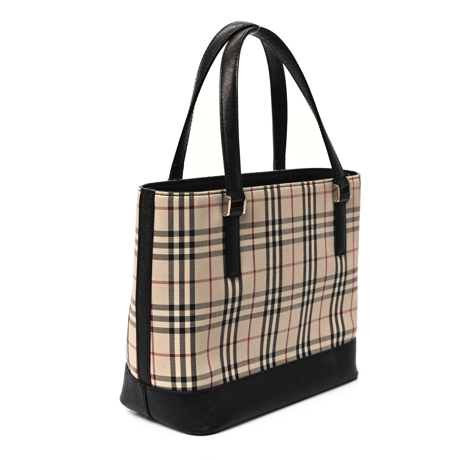 Burberry Canvas House Check Small Tote Black 3 of 12
