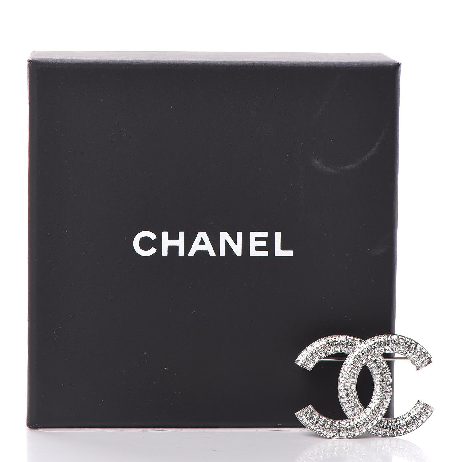 Chanel Baguette Crystal CC Brooch Silver 5 of 5