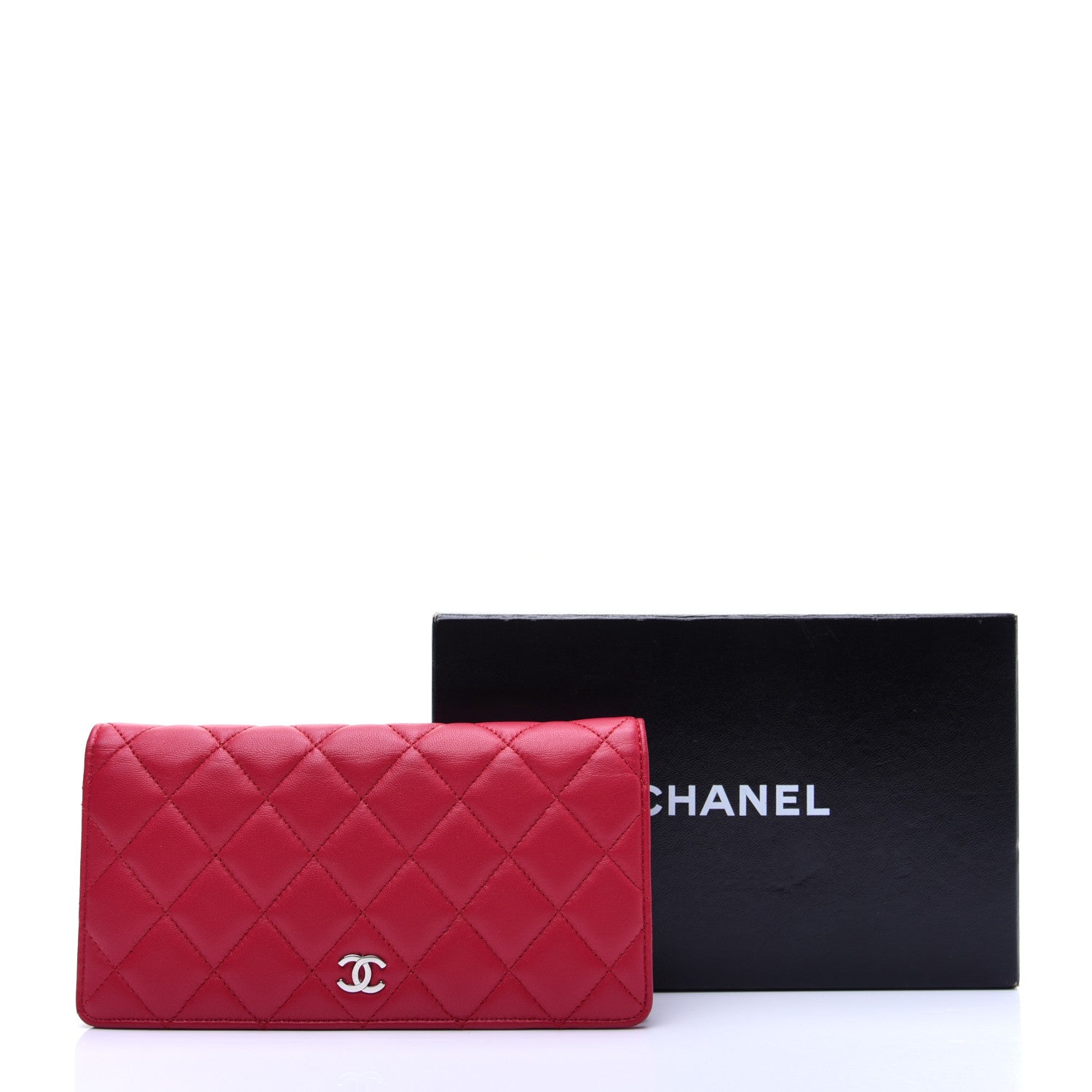 Chanel Lambskin Quilted Yen Wallet Fuchsia 12 of 12